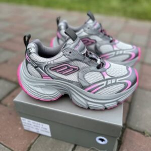 Grey & Pink Fashion Sneakers – Lightweight & Trendy