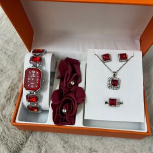 Black & Gold Statement Necklace Set with Earrings & Bracelet