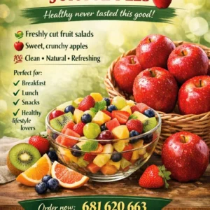 Freshly cut fruit salad and juice extract 😊