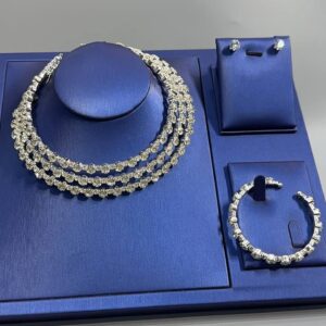 Luxury Silver Crystal Necklace Set